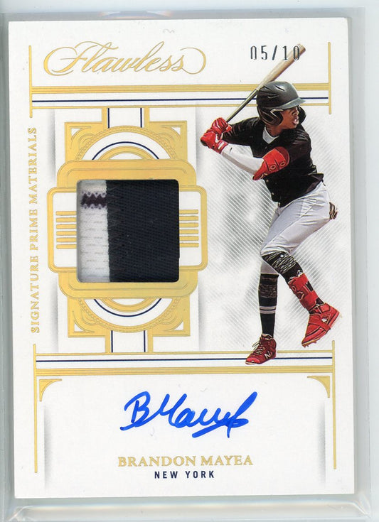 2023 Panini Flawless #SPM-BM Brandom Mayea Signature Prime Materials /10