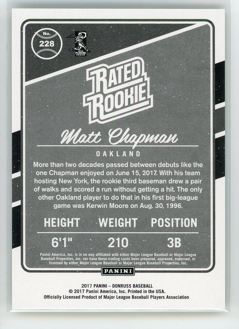 2017 Donruss #228 Matt Chapman Gold Press Proof /99