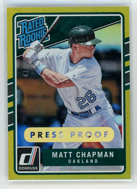 2017 Donruss #228 Matt Chapman Gold Press Proof /99