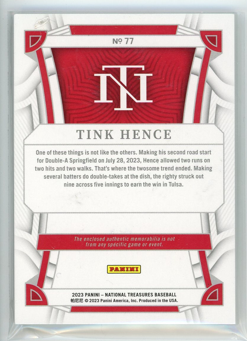 2023 Panini National Treasures #77 Tink Hence Patch /49