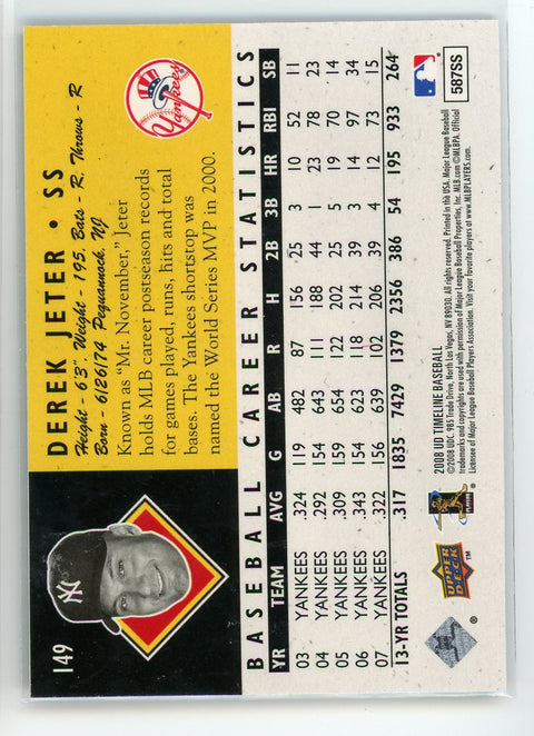 2008 Upper Deck Timeline #149 Derek Jeter