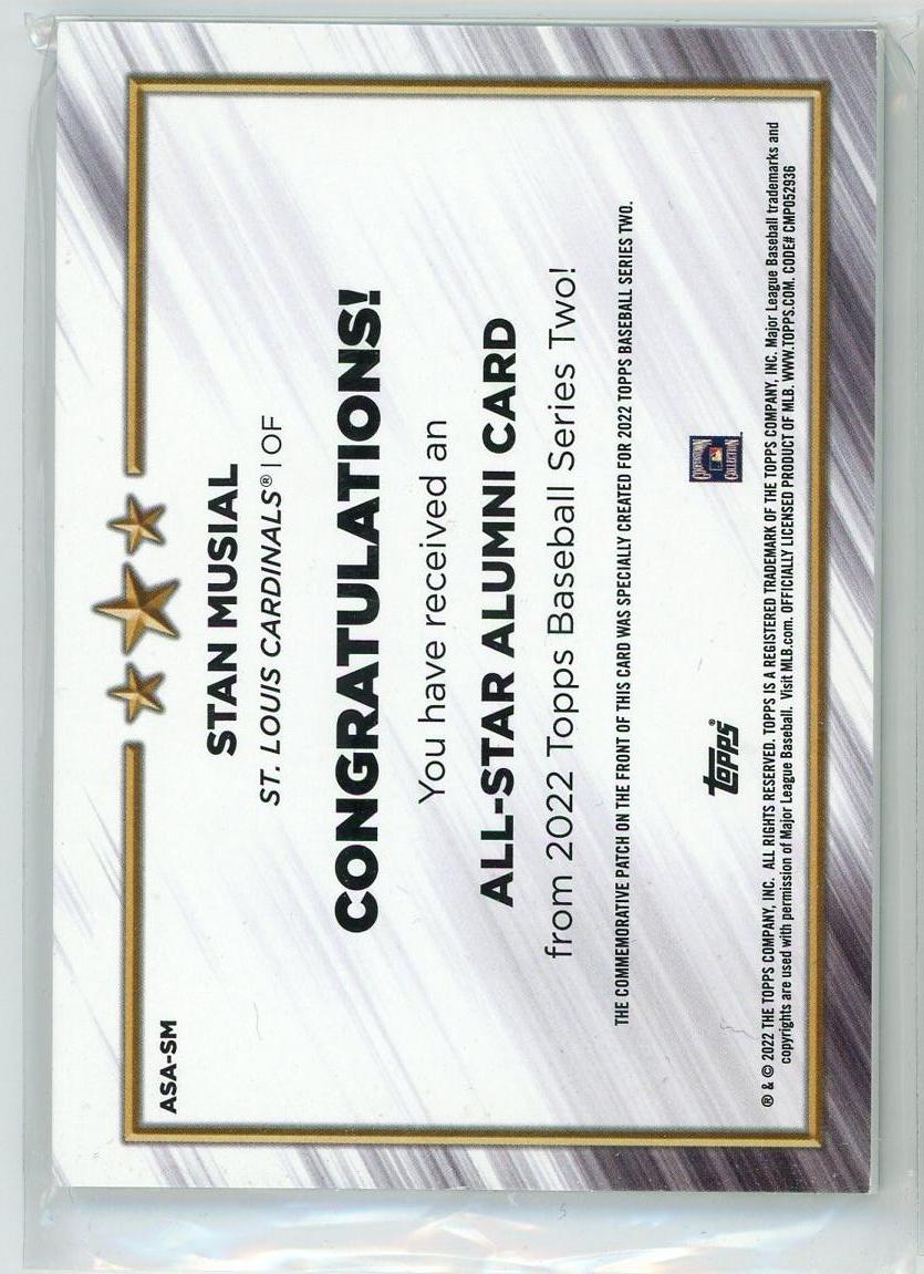 2022 Topps #ASA-SM Stan Musial All-Star Alumni Patch
