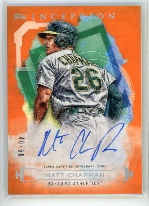 2019 Topps Inception #RES-MC Matt Chapman Rookies & Emerging Stars Auto /50