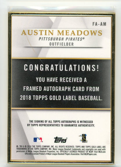 2018 Gold Label #FA-AM Austin Meadows Framed Autograph /75