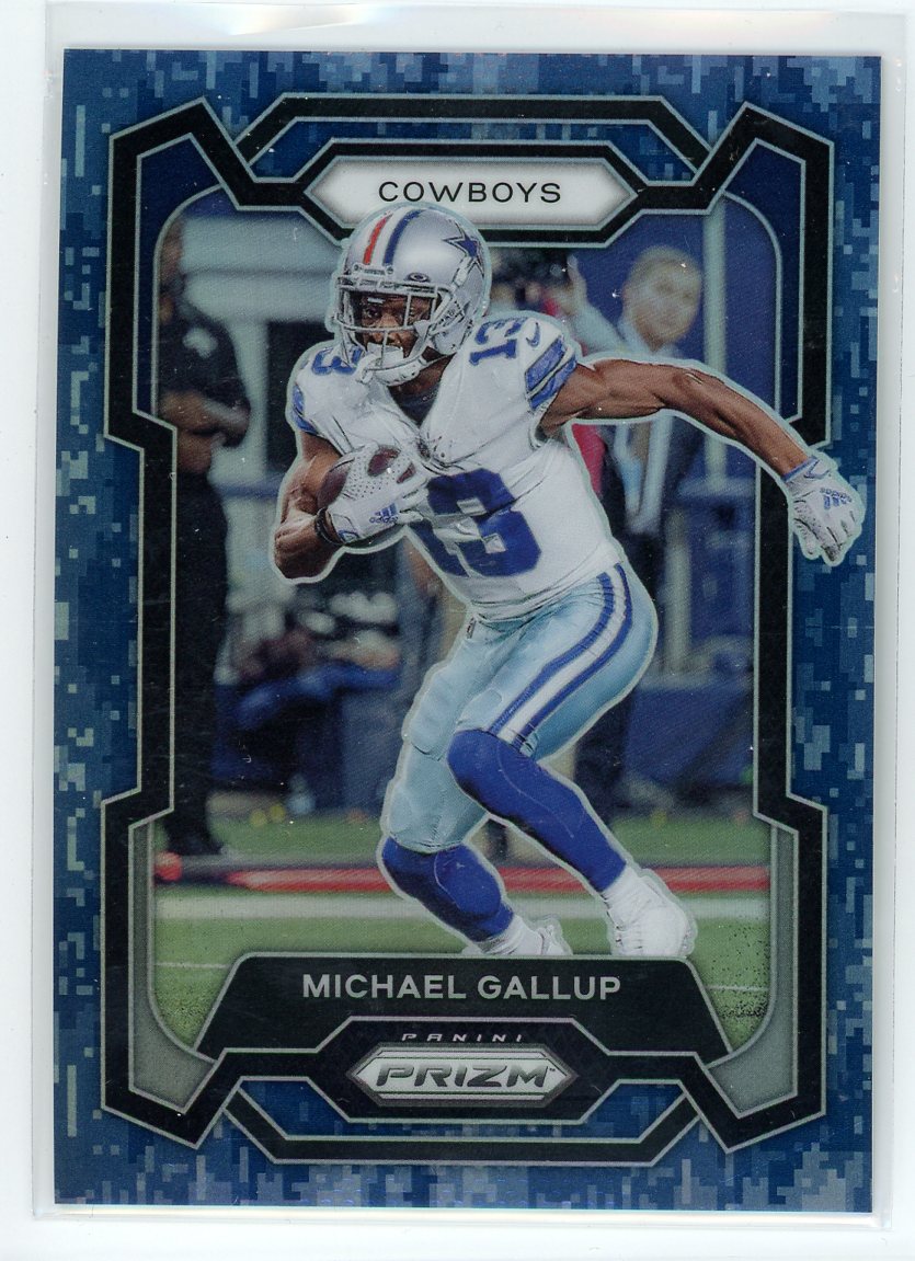 2023 Panini Prizm #79 Michael Gallup Blue Camo /25