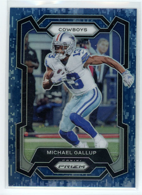 2023 Panini Prizm #79 Michael Gallup Blue Camo /25