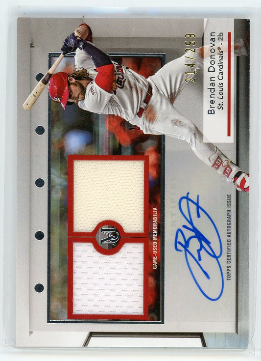 2024 Topps Museum #SWDRA-BD Brendan Donovan Signature Swatches Dual Relic /299
