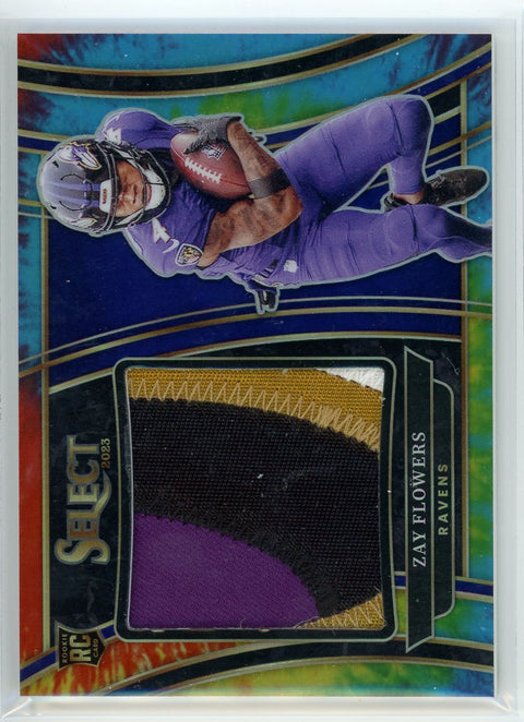 2023 Panini Select #SWA-ZFL Zay Flowera Tie Dye Prizm Patch /25