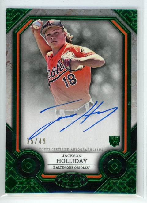 2024 Topps Tier One #T1A-JH Jackson Holliday Tier One Autographs Green Foil /49