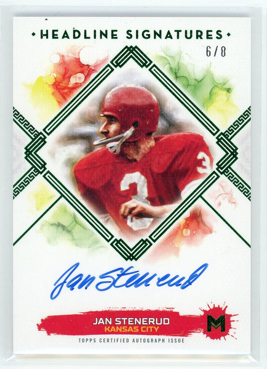 2024 Topps Motif #HS-JS Jan Stenerud Headline Signatures /8