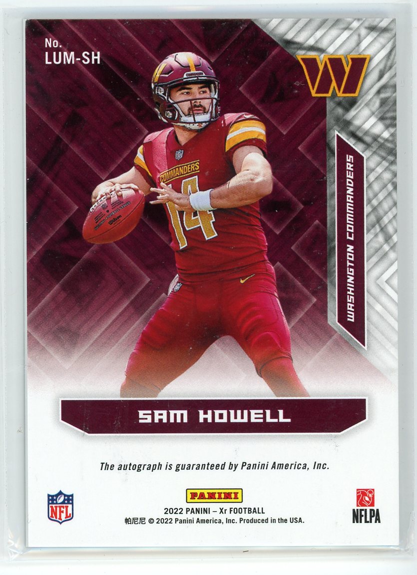 2022 Panini Xr #LUM-SH Sam Howell Luminous endorsements /99
