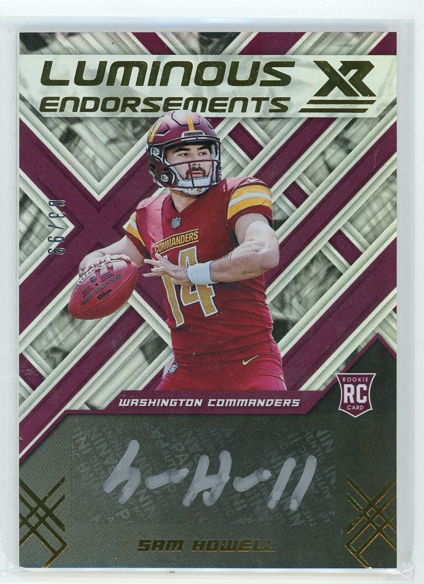 2022 Panini Xr #LUM-SH Sam Howell Luminous endorsements /99