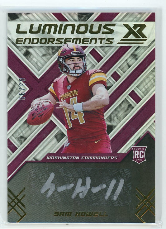 2022 Panini Xr #LUM-SH Sam Howell Luminous endorsements /99