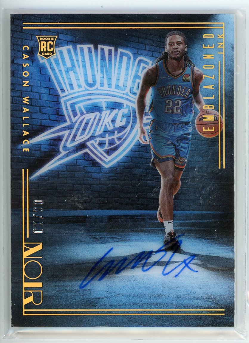 2023-24 Panini Noir #EI-CWA Cason Wallace Embezzled Ink /10
