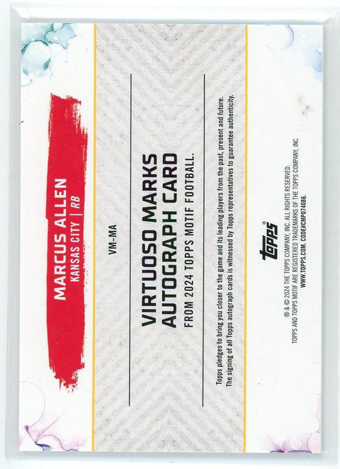 2024 Topps Motif #VM-MA Marcus Allen Virtuoso Marks Auto /10