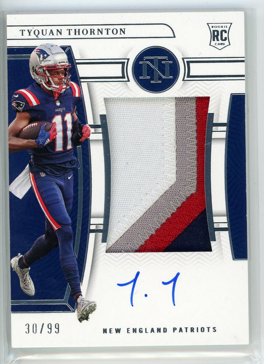 2022 Panini National Treasures #178 Tyquon Thornton Rookie Patch Auto /99