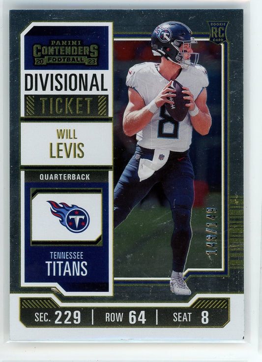 2023 Panini Contenders #97 Will Levis Divisional Ticket #/149