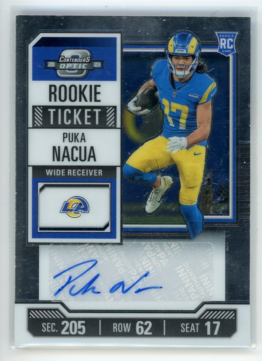 2023 Panini Contenders Optic #194 Puka Nacua Rookie Ticket Seat 17