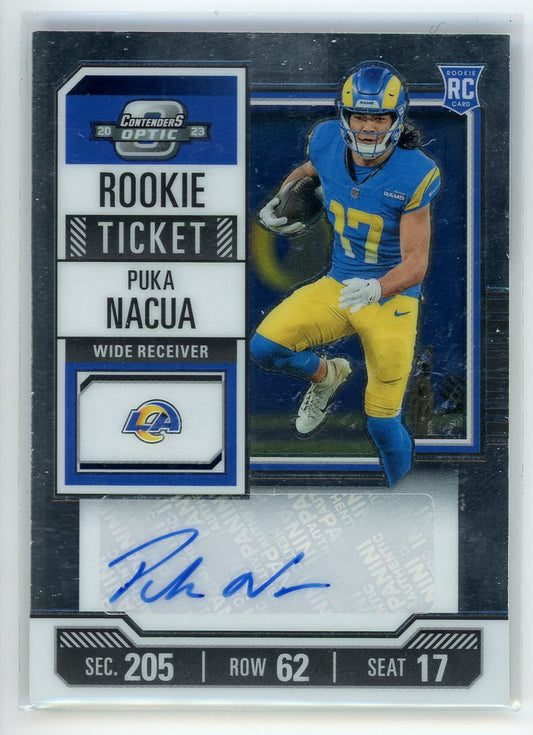 2023 Panini Contenders Optic #194 Puka Nacua Rookie Ticket Seat 17