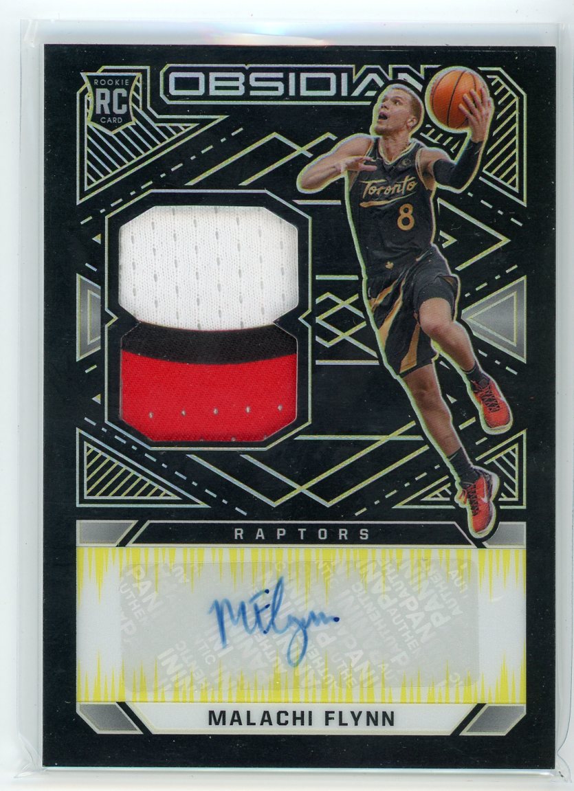 2020-21 Panini Obsidian #230 Malachi Flynn Patch Auto Yellow