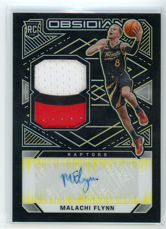 2020-21 Panini Obsidian #230 Malachi Flynn Patch Auto Yellow