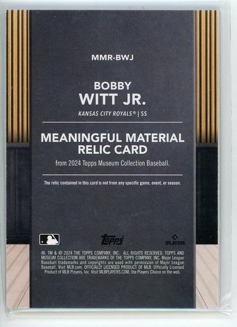2024 Topps Museum #MMR-BWJ Bobby Witt Jr. Meaningful Material /35