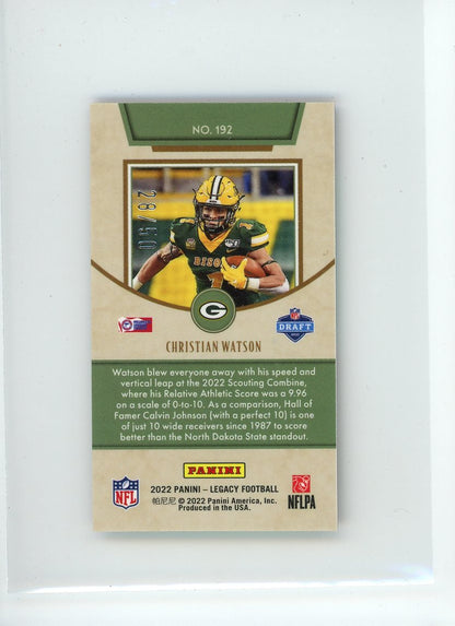 2022 Panini Legacy Mini #192 Christian Watson Rookie /50