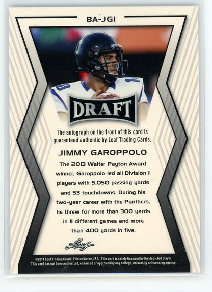 2014 Leaf Metal Draft #BA-JG1 Jimmy Garoppolo