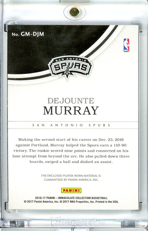 2016-17 Panini Immaculate #GM-DJM DeJounte Murray Grand Memorabilia /50