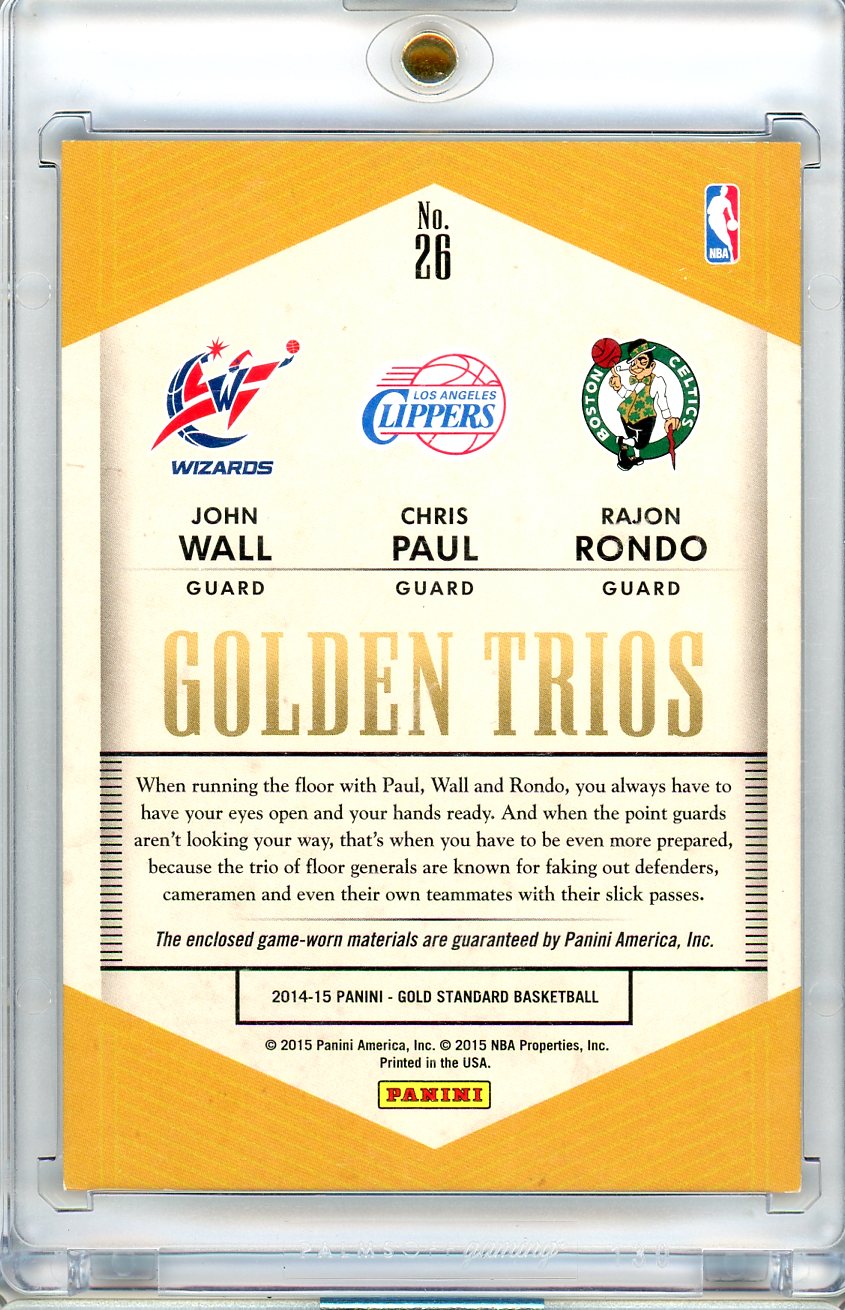 2014-15 Panini Gold Standard #26 J.Wall/C.Paul/R.Rondo Golden Trios Patch /25