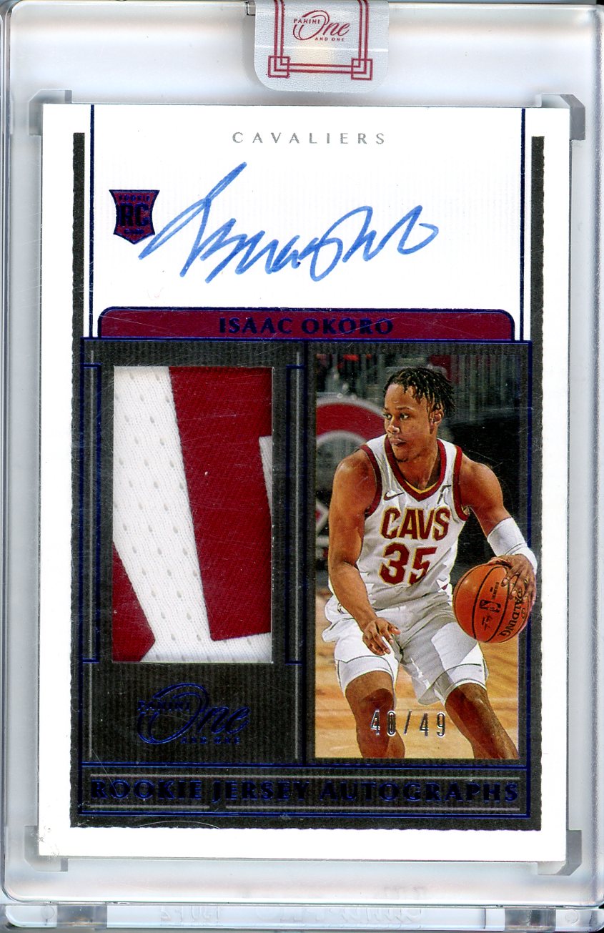 2020-21 Panini One and One #RJA-IOK Isaac Okoro Rookie Jersey Autograph /49