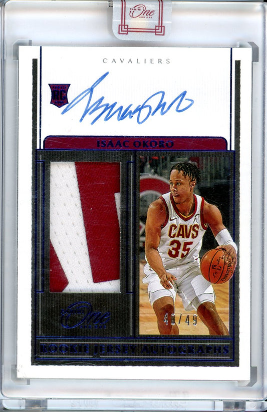 2020-21 Panini One and One #RJA-IOK Isaac Okoro Rookie Jersey Autograph /49