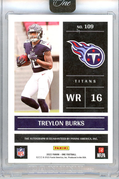 2022 Panini One #109 Treylon Burks Day One Auto /25