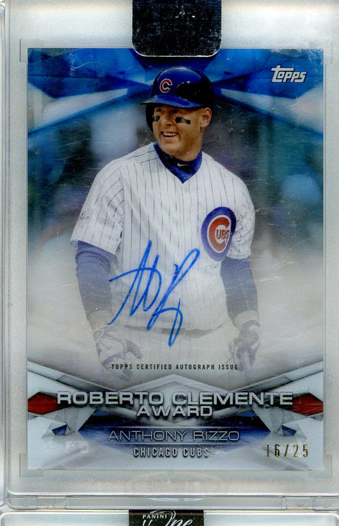 2018 Topps Certified Auto #MLBAA-AR Anthony Rizzo Roberto Clemente award /25