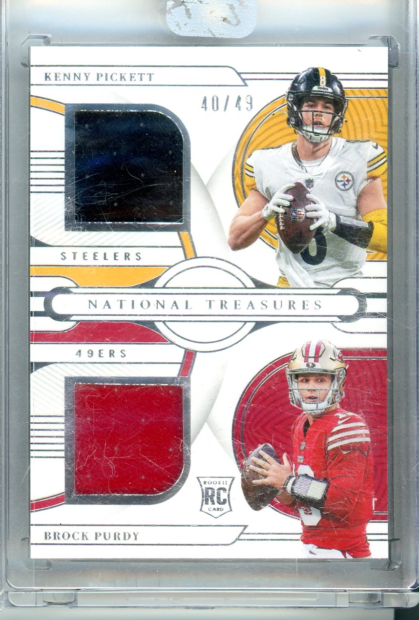2022 Panini National Treasures #RGC-QB1 Kenny Pickett/Brock Purdy Patch /49