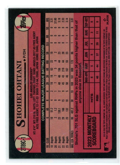2024 Topps Chrome #2T89C-1 Shohei Ohtani Mojo Refractor