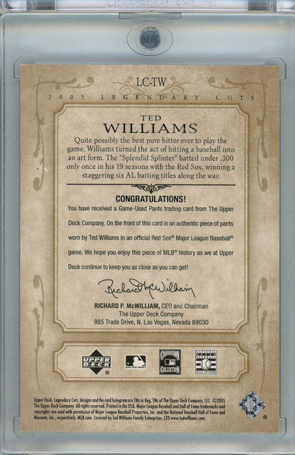 2005 SP Legendary Cuts #LC-TK Ted Williams Material
