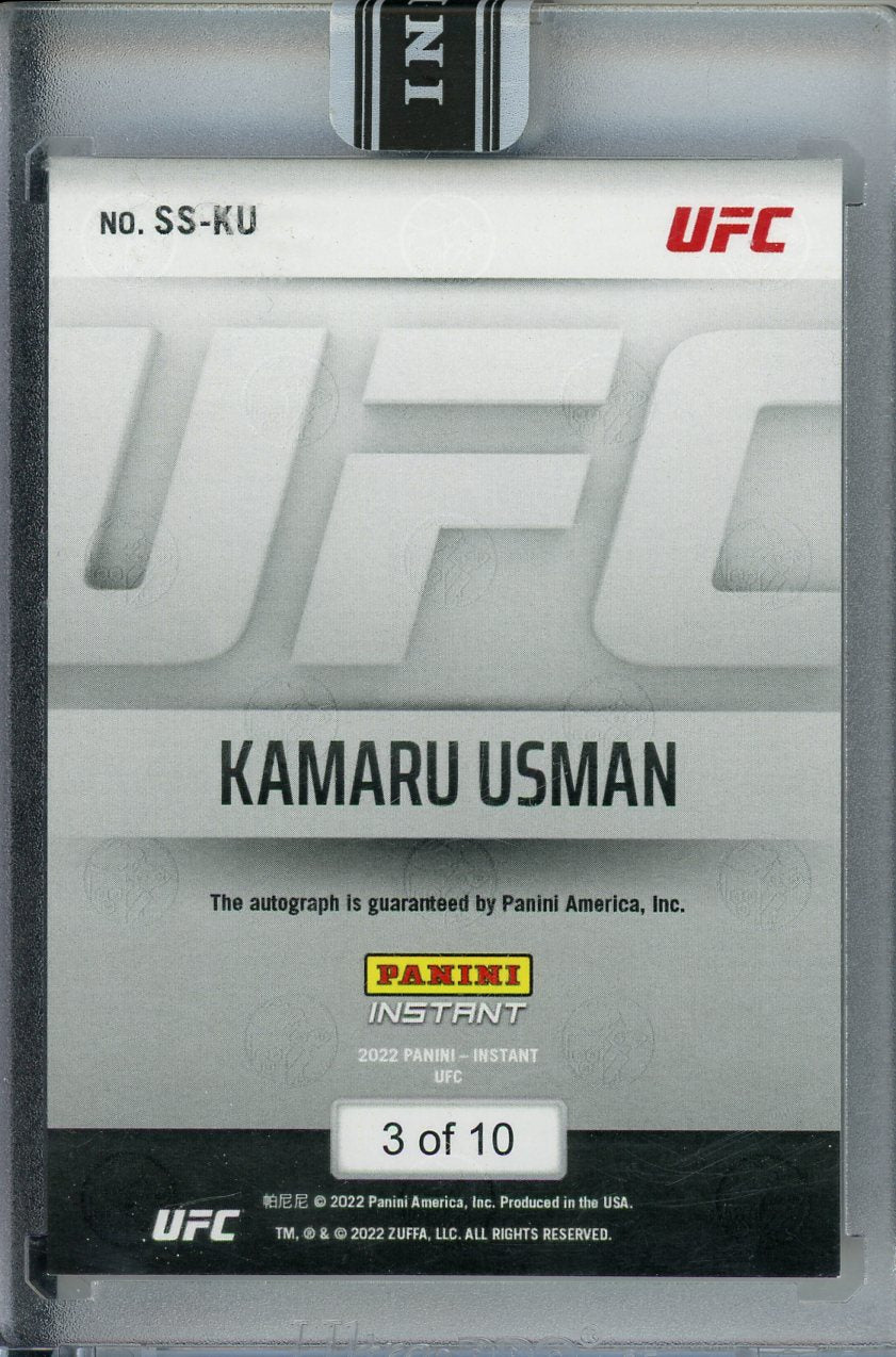 2022 Panini Instant #SS-KU Kamaru Usman Spotlight Signatures /10