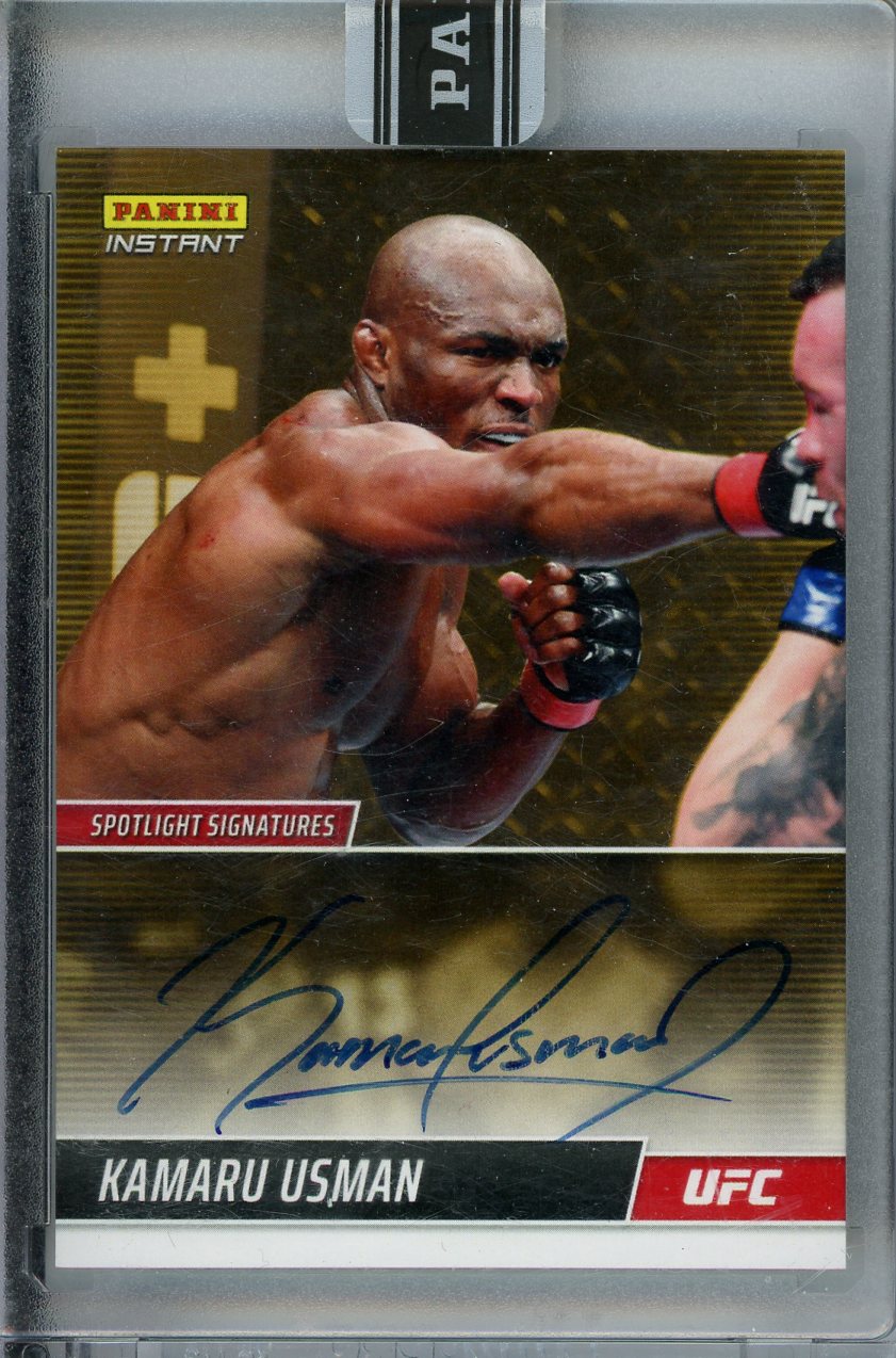 2022 Panini Instant #SS-KU Kamaru Usman Spotlight Signatures /10