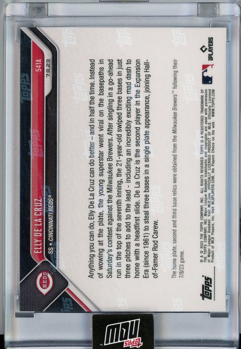 2023 Topps Now #541A Elly De La Cruz Call-Up Game-Used Bases