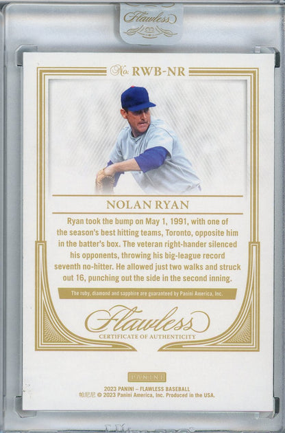 2023 Panini Flawless #RWB-NR Nolan Ryan Red White & Blue /20