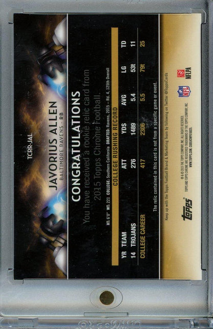 2015 Topps Chrome #TCRR-JAL Javorius Allen Rookie Relic /50