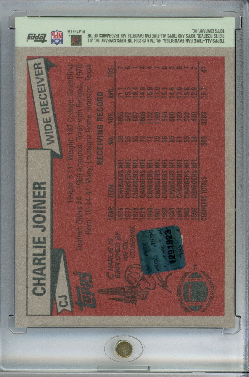 2004 Topps Fan Favorites #CJ Charlie Joiner Autographs