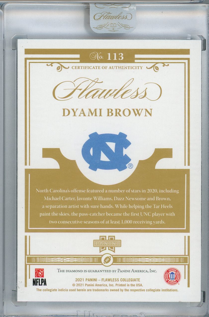2021 Panini Flawless #113 Dyami Brown /25