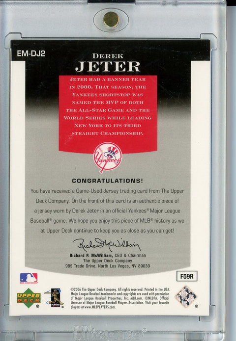 2006 Upper Deck #EM-DJ2 Derek Jeter Epic Materials /185