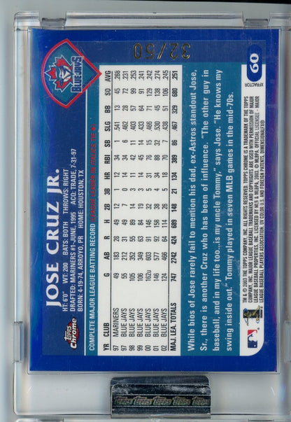 2003 Topps Chrome #60 Jose Cruz Jr. Uncirculated X-fractors /50