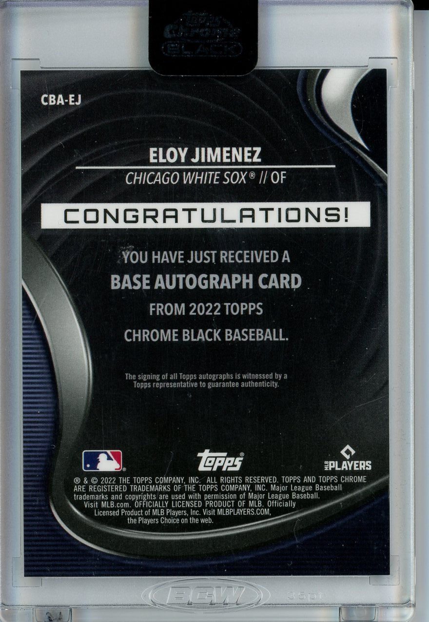 2022 Topps Chrome Black #CBA-EJ Eloy Jimenez Certified Auto /150