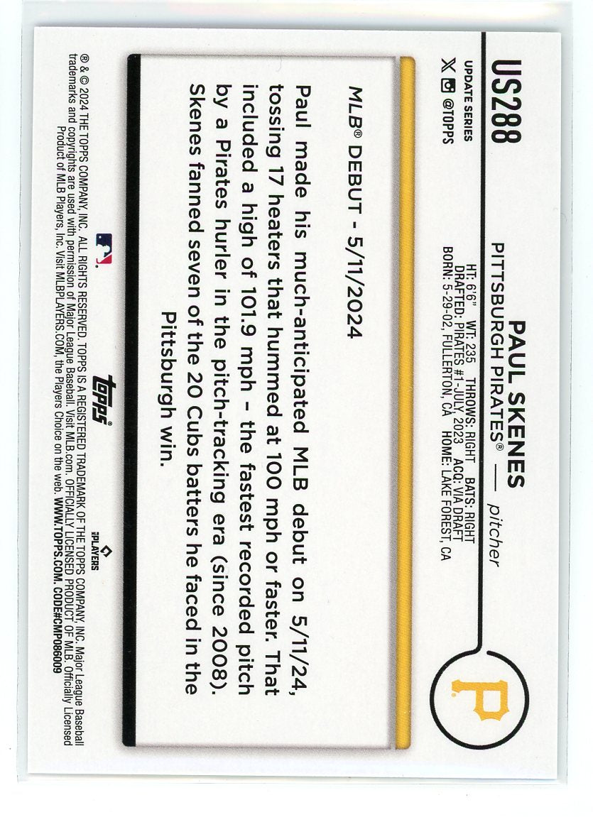 2024 Topps Update #US288 Paul Skenes Rainbow Foil