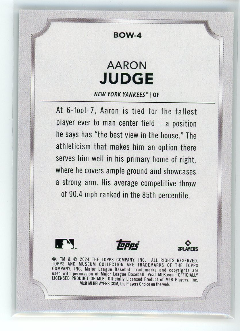 2024 Topps Museum #BOW-4 Aaron Judge Artist's Proof /50