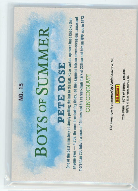 2024 Panini Boys of Summer #15 Pete Rose Patch Auto /30